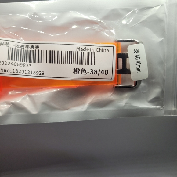 Top Quality Silicone Clear Apple Watch Wristband and Cover Orange 42/44 - Picture 4 of 4